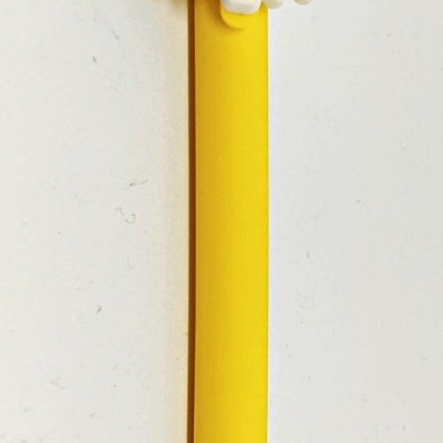 Caneta amarela com clip decorativo de silicone de abelhas e favo de mel