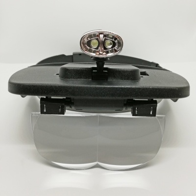 Óculos de aumento com luz LED e lentes transparentes