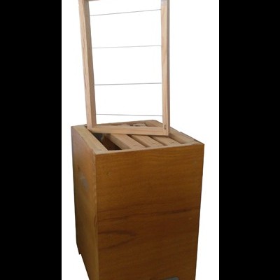 caixa de madeira para apicultura com moldura e fios metálicos