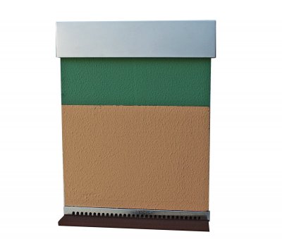 Caixa retangular bicolor com tampa prateada e base escura