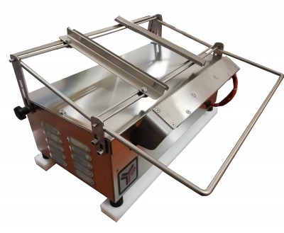 Máquina cortadora de metal com alavanca de madeira