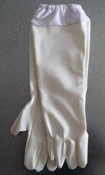 Luvas longas brancas de proteção com punho elástico