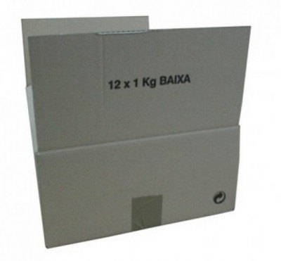 Embalagem de cartão com texto 12 x 1 Kg BAIXA
