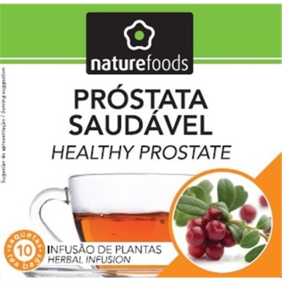 Embalagem infusão de plantas naturefoods Próstata Saudável com chá e plantas vermelhas
