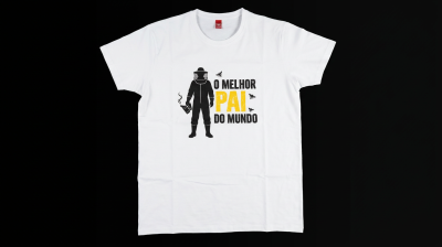 Camisola branca com estampa O MELHOR PAI DO MUNDO e apicultor com fumigador
