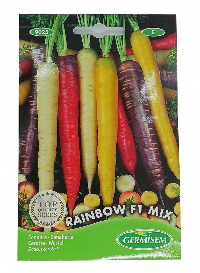 Pacote de sementes de cenoura multicoloridas Rainbow F1 Mix da Germisem