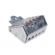 Caixa metálica perfurada com alça para fixação