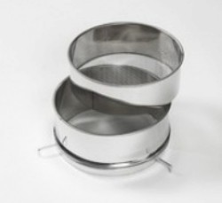 Peneira dupla de metal inoxidável prateada