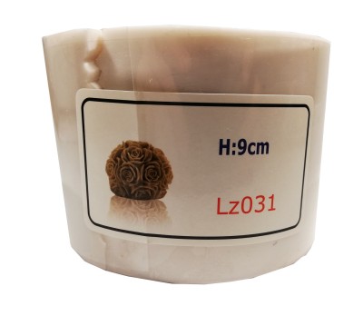 Molde de silicone branco com etiqueta para vela ou sabonete esfera com flores