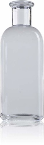 Frasco transparente de vidro com tampa