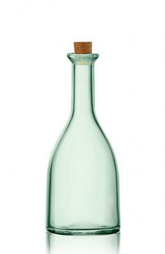 Garrafa de vidro transparente com rolha de cortiça