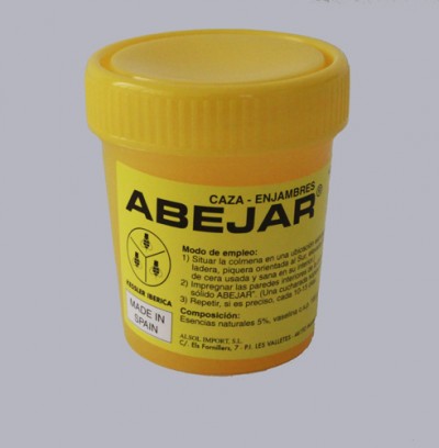 Embalagem amarela de plástico com produto ABEJAR CAZA - ENJAMBRES