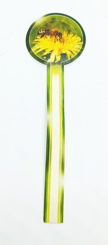 Marcador de livro com imagem de abelha e flor amarela