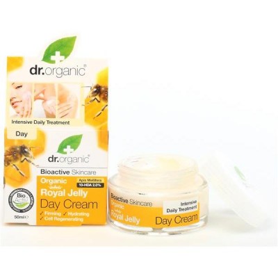 Creme de dia Royal Jelly em frasco de vidro com embalagem colorida