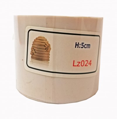 Etiqueta adesiva com imagem de colmeia e texto H:5cm Lz024