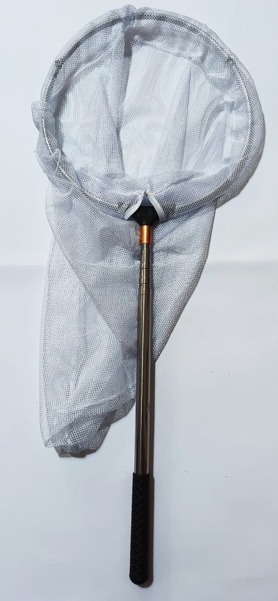 Rede de pesca com cabo telescópico e rede branca