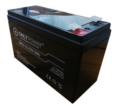 Bateria selada preta e cinza de 12V 7.1Ah da marca ONLY Power