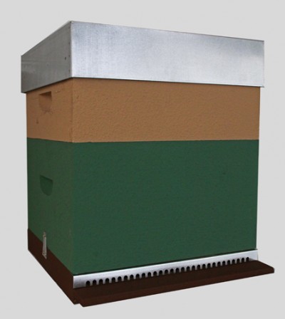 Colmeia de abelhas multicolorida com tampa metálica