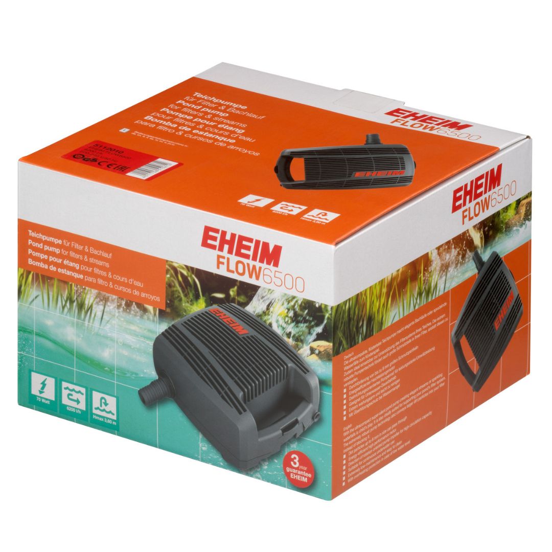 Eheim Flow 6500 - Bomba de água para lago Caixa de bomba de água EHEIM FLOW 6500 com texto e imagens do produto