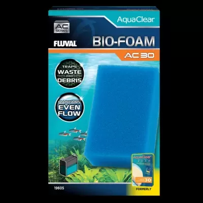Embalagem do filtro de aquário Fluval Bio-Foam AC 30 com esponja azul