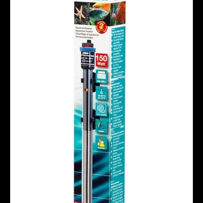 Aquecedor para aquário EHEIM Thermocontrol 150 Watt em embalagem vertical azul e branca