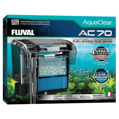 Filtro para aquário Fluval AquaClear AC 70 com embalagem colorida