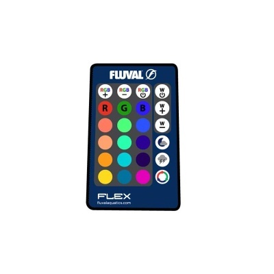 Comando remoto Fluval FLEX preto com botões coloridos para controlo de luz RGB