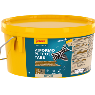 Recipiente amarelo com alimento para peixes VIFORMO PLECO TABS