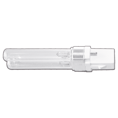 Lâmpada fluorescente compacta transparente com base branca
