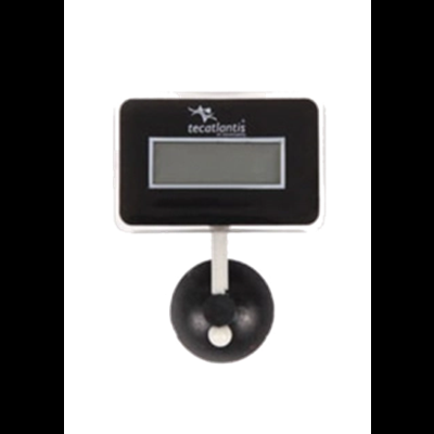Balança digital preta com visor e ventosa branca