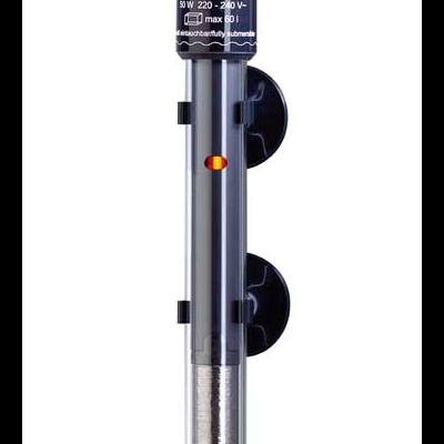 Aquecedor de aquário EHEIM JAGER com ventosas e corpo preto e azul