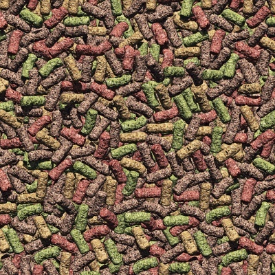 Pellets de ração coloridos para animais