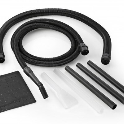 Acessórios pretos e brancos para aspirador com bolsa preta