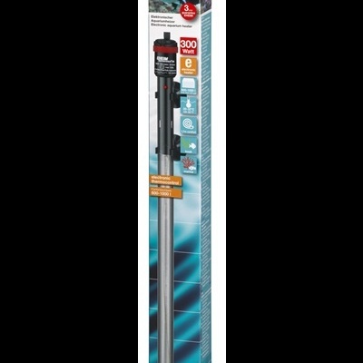 Aquecedor elétrico EHEIM thermo 300 Watt em embalagem azul e laranja