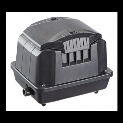 Compressor de ar preto em plástico rígido com detalhes em relevo