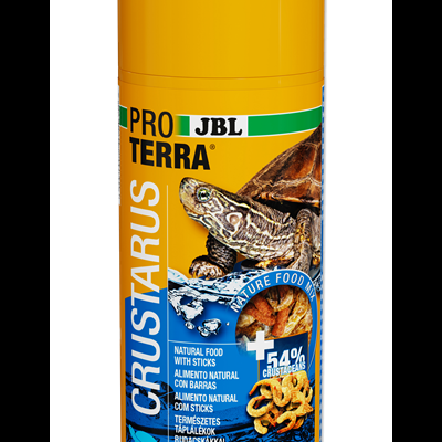 Embalagem amarela e azul de alimento para tartarugas JBL PRO TERRA CRUSTARUS