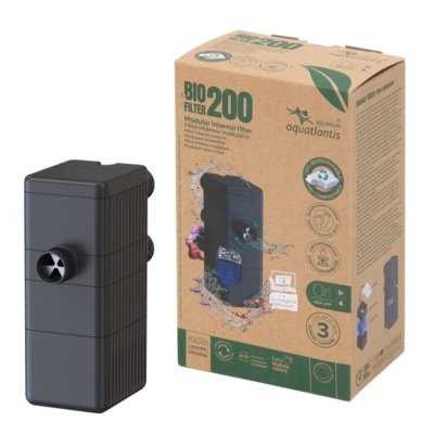 Filtro interno modular para aquário Aquatlantis BIO FILTER 200 com embalagem de cartão