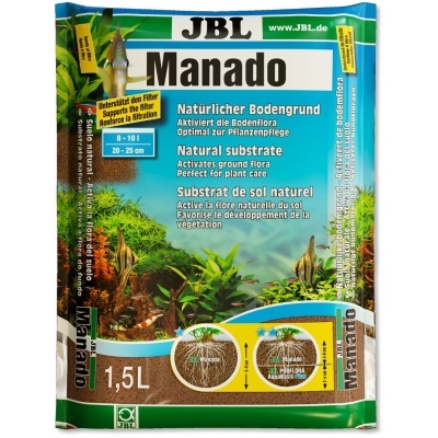 Pacote de substrato natural JBL Manado 1,5L para plantas aquáticas