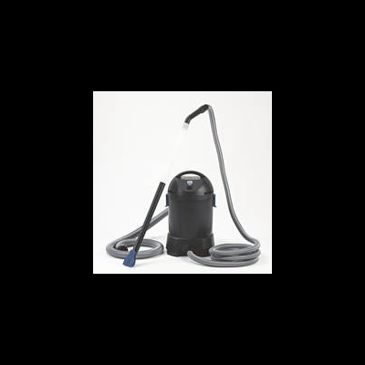 aspirador de pó preto com tubos e bocal azul