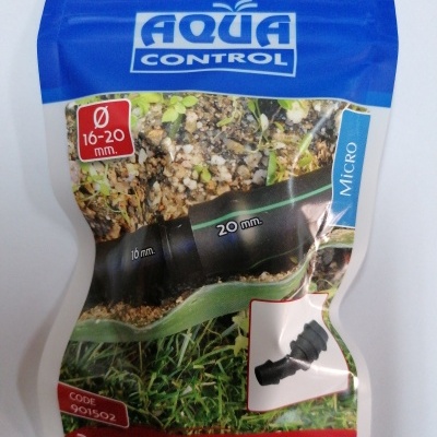 Pacote AQUA CONTROL azul com conectores de irrigação pretos para tubos de 16-20 mm