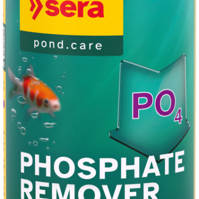 Frasco de produto Sera Phosphate Remover para aquários com tampa amarela