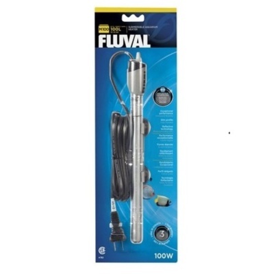 Aquecedor submersível para aquário Fluval M100 na embalagem azul