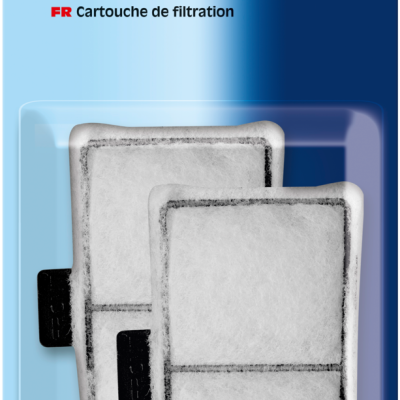 Cartucho de filtragem Sera X-Edge 450 com filtros brancos em embalagem azul e amarela