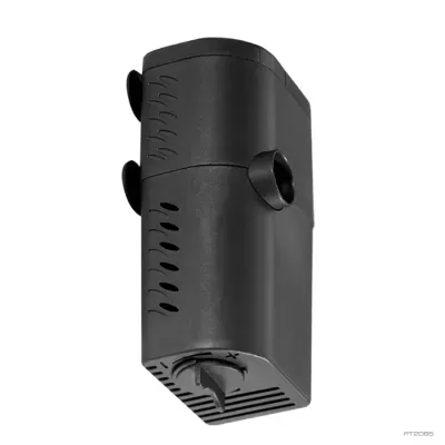 Filtro interno preto para aquário com design compacto e botão ajustável