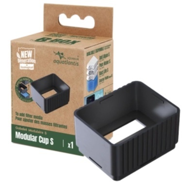 Copo modular pequeno cinza com embalagem de cartão reciclado da marca AQUATLANTIS