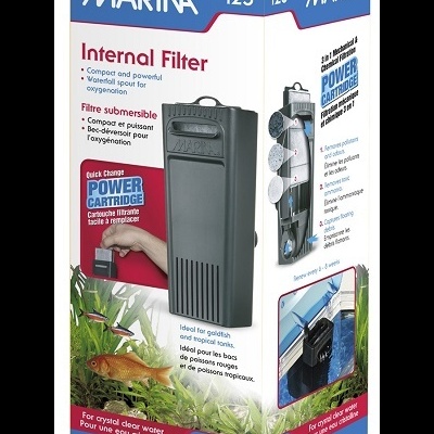 Embalagem de filtro interno para aquário da marca MARINA modelo i25