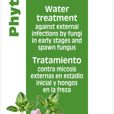 Embalagem verde e branca do tratamento de água Sera Mycozid para aquários e lagoas