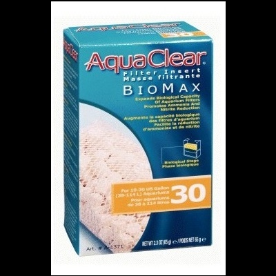 Caixa do filtro AquaClear BIO MAX para aquário com detalhes em azul, branco e laranja