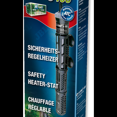 Embalagem do aquecedor ajustável JBL PRO TEMP S 100 para aquários.