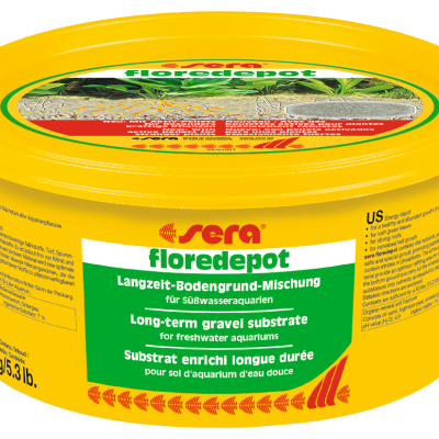 Embalagem amarela de substrato para aquários de água doce